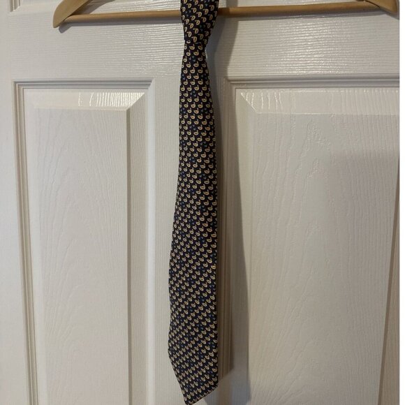 Hermes Paris Tie, Duck With Babies Pattern, 100% Silk, Men’s - Picture 2 of 5